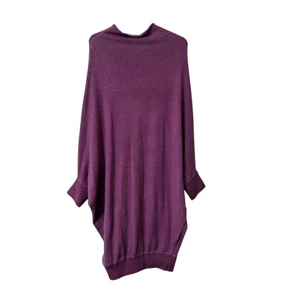 Anthropologie Moth Purple Alpaca Blend Dolman Sleeve Tunic Sweater Womens XSmall - Picture 4 of 5